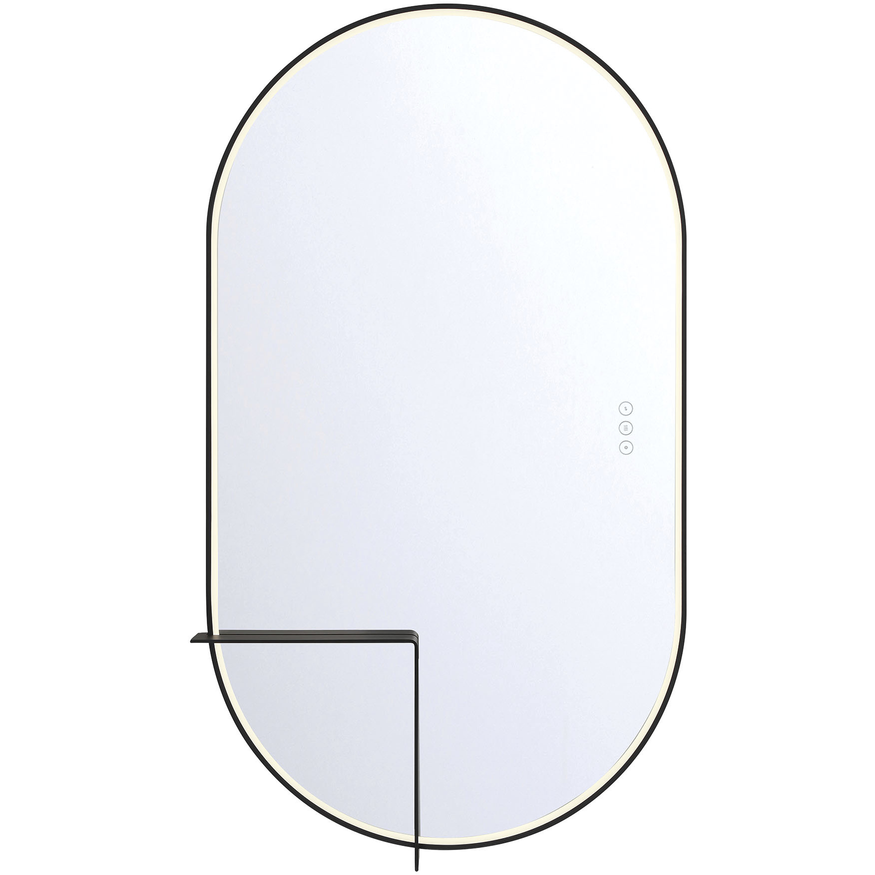 Linden 42 X 24 inch Matte Black LED Mirror