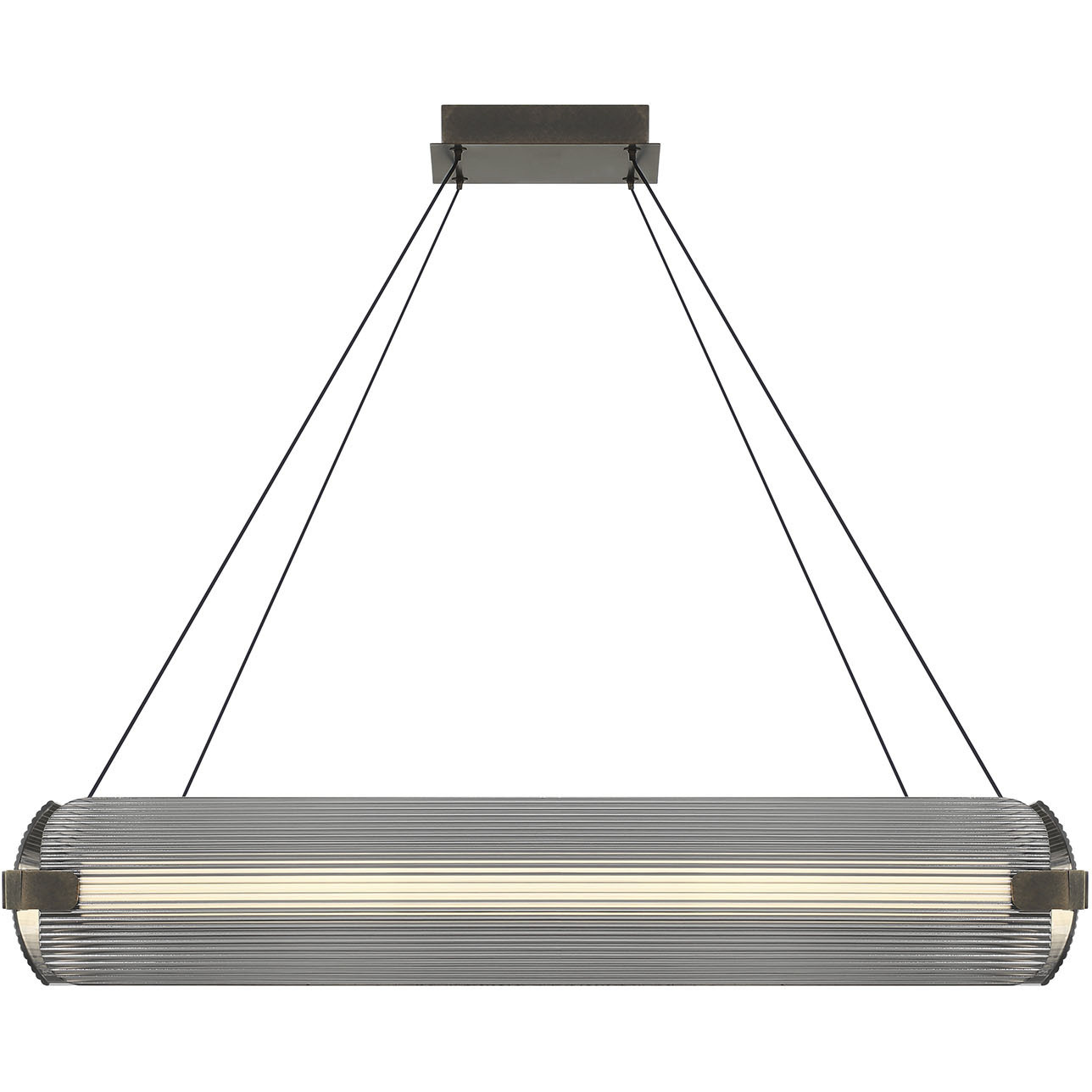 Neoness LED 34.25 inch Weathered Brass Chandelier Ceiling Light in Smoke