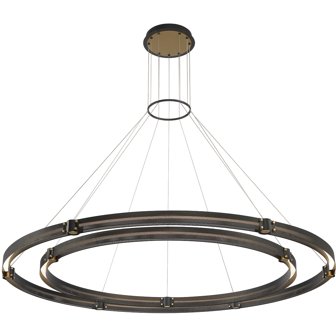Admiral LED 61.75 inch Gold and Black Chandelier Ceiling Light, Large