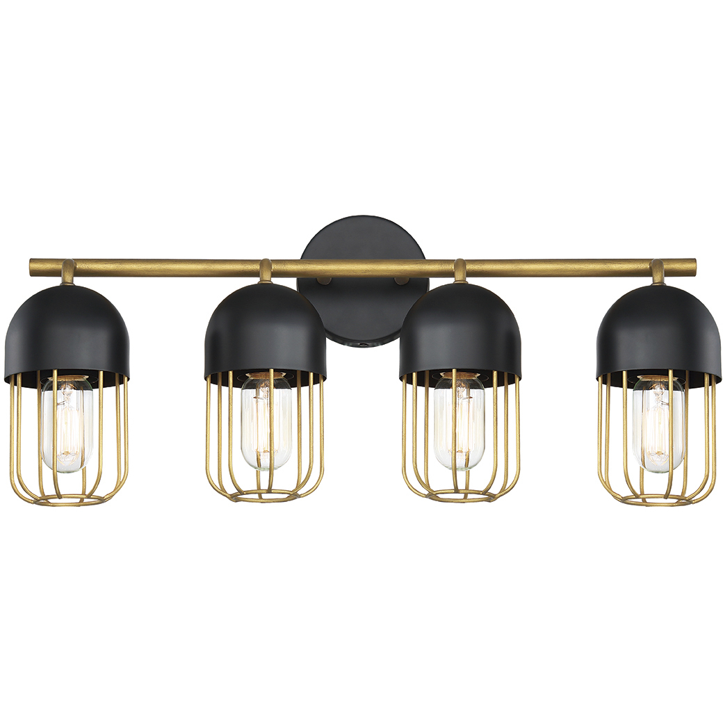Palmerston 4 Light 23 inch Matte Black Vanity Light Wall Light