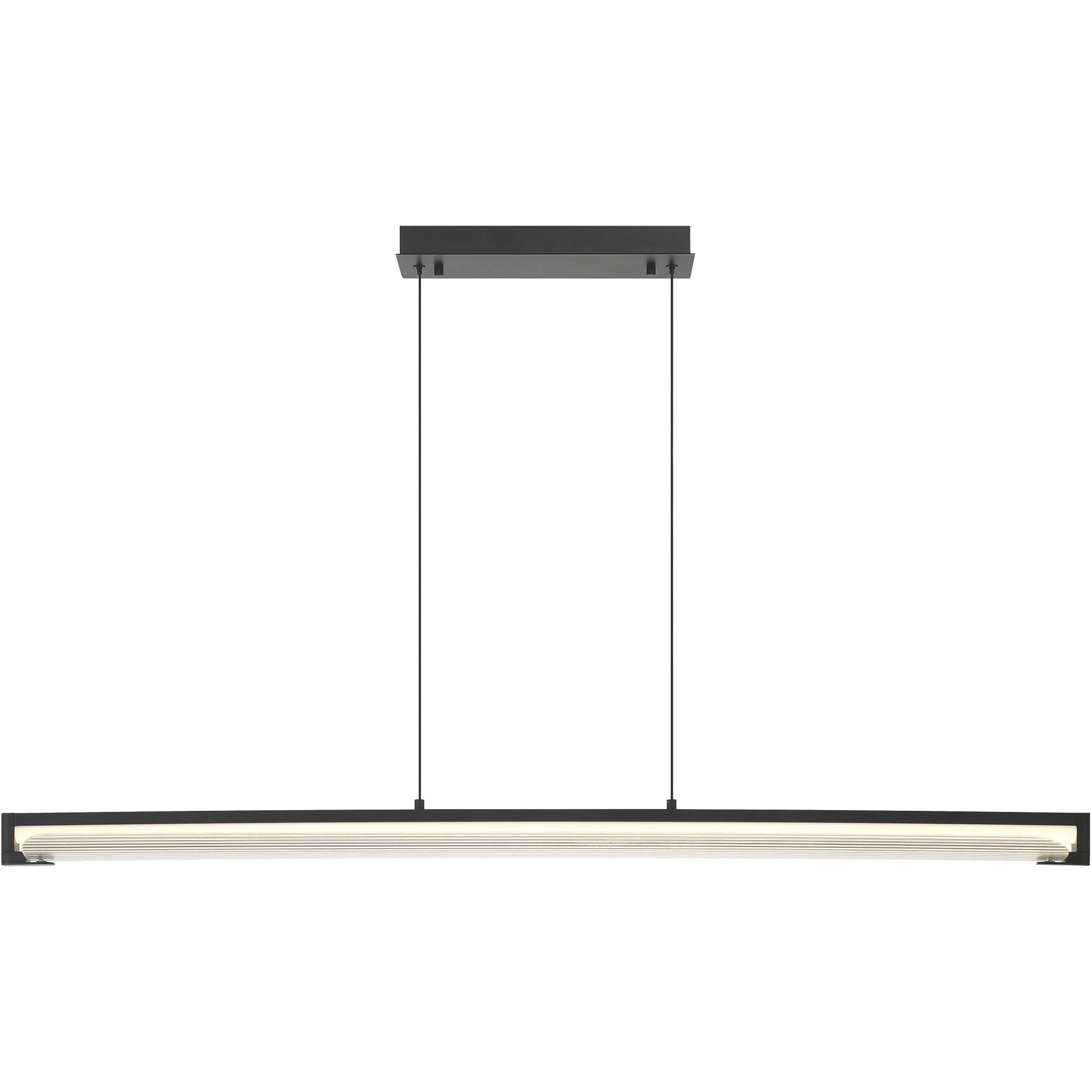 Neoness LED 50 inch Matte Black Linear Chandelier Ceiling Light in Clear