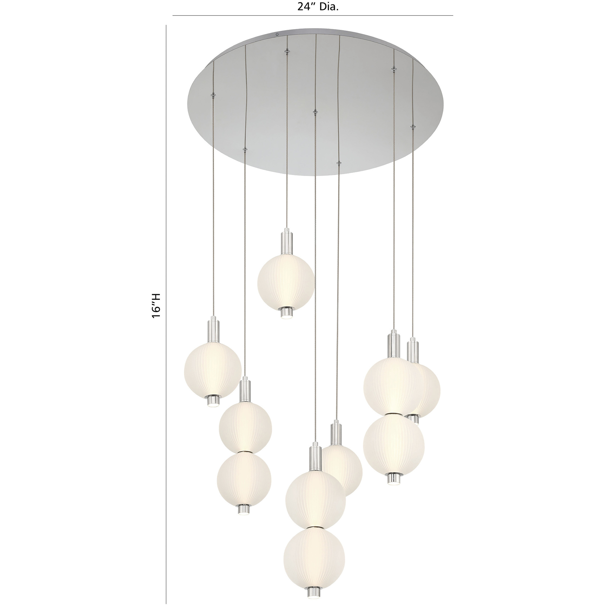 Palmas 7 Light 29.5 inch Polished Nickel Chandelier Ceiling Light
