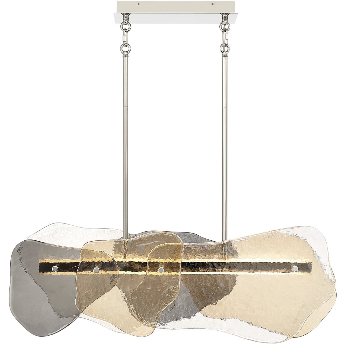 Grotto LED 39.4 inch Polished Nickel Linear Chandelier Ceiling Light