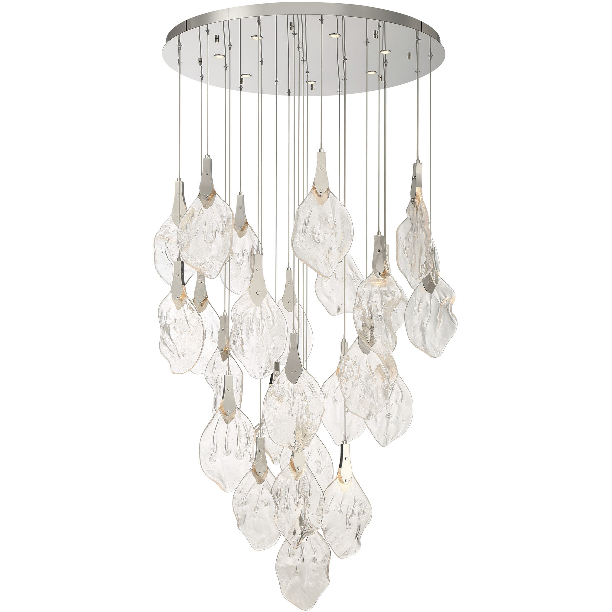 Jateo LED 39.5 inch Polished Nickel Multi Drop Chandelier Ceiling Light