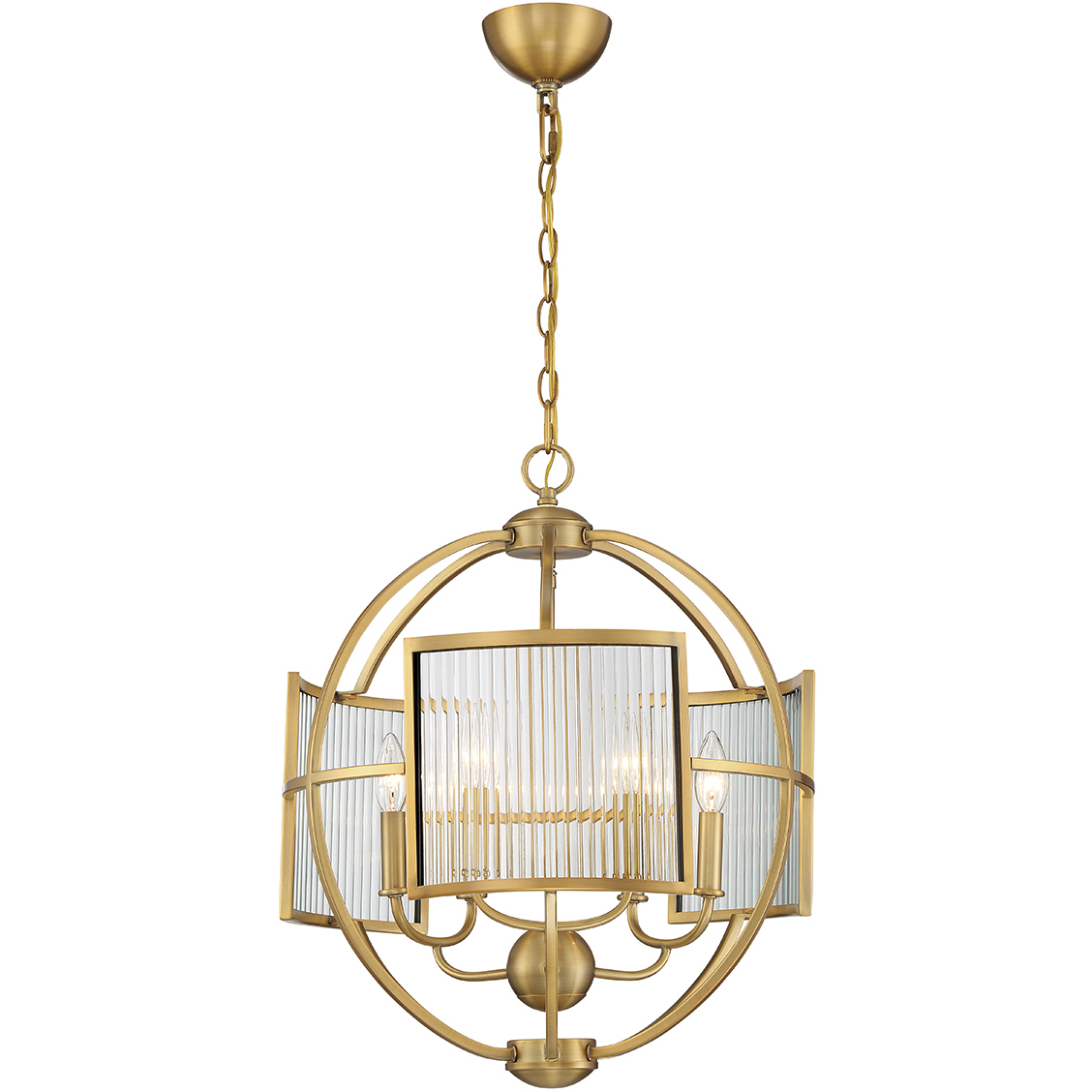 Manilow 6 Light 19 inch Brass Chandelier Ceiling Light