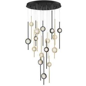 Barletta LED 32 inch Gold and Black Chandelier Ceiling Light