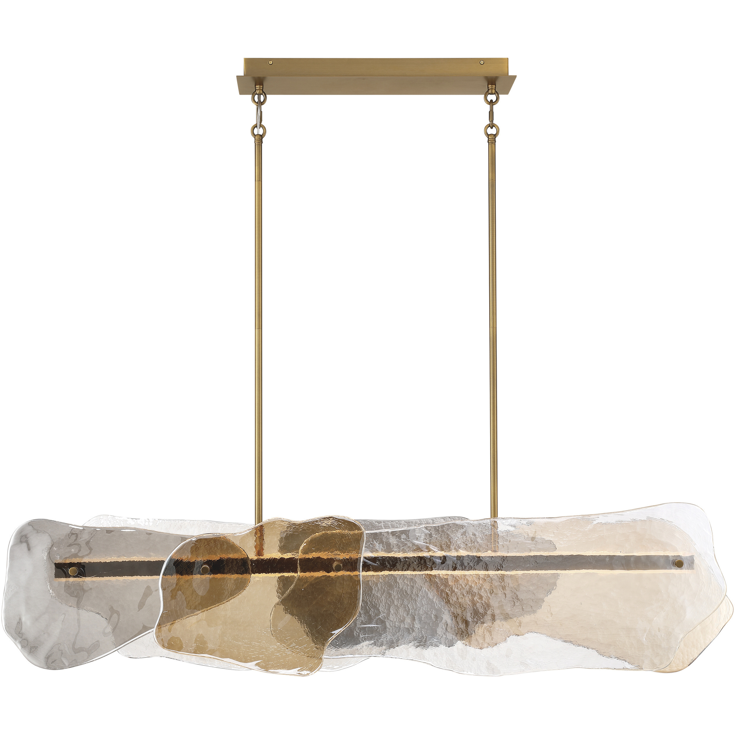 Grotto 1 Light 58.25 inch Antique Brass Linear Chandelier Ceiling Light