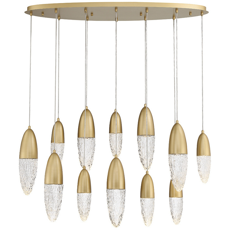 Ecrou Linear Chandelier Ceiling Light in Gold