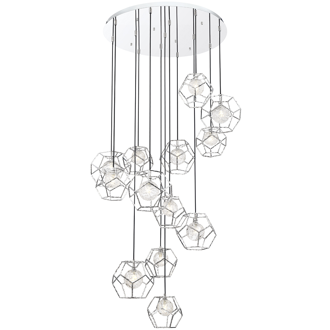 Eurofase 35904014 Norway LED 40.5 inch Chrome Chandelier Ceiling Light