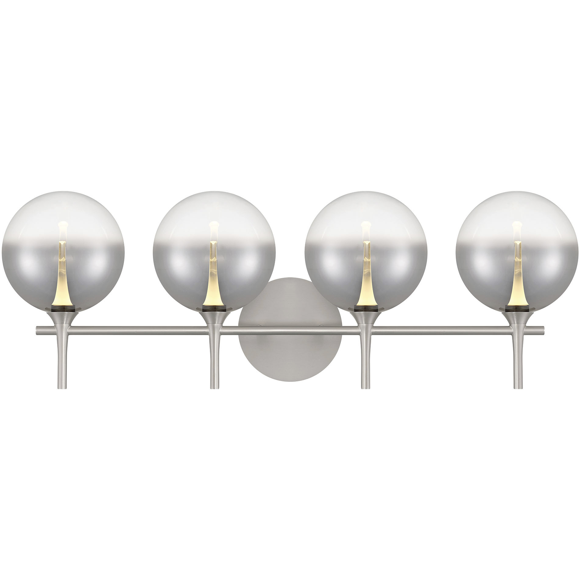 Iissa 4 Light 29.5 inch Satin Nickel Vanity Light Wall Light in Amber