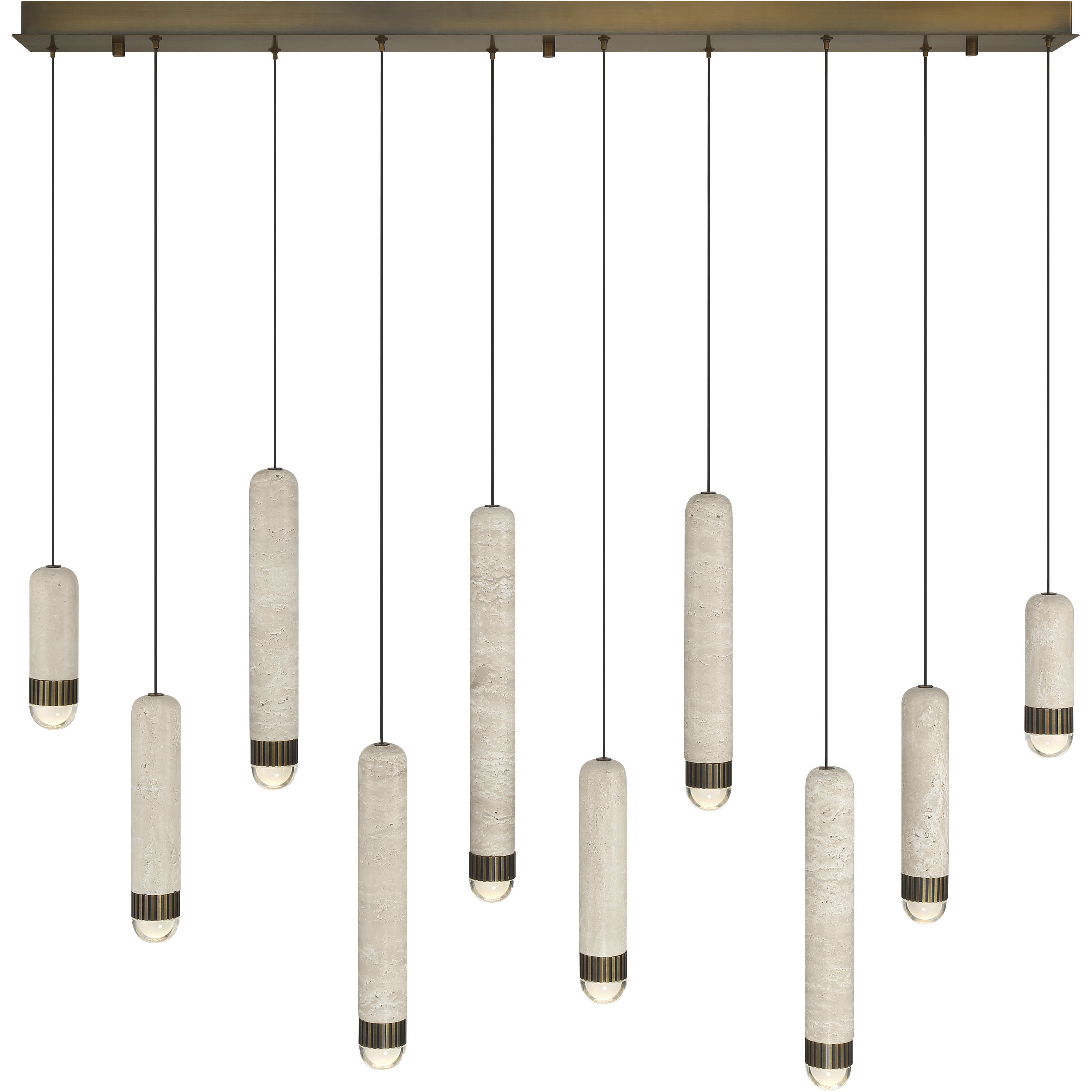 Cambre LED 50 inch Antique Brass Linear Chandelier Ceiling Light