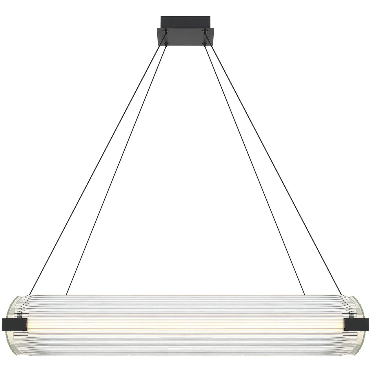 Neoness LED 34.25 inch Matte Black Chandelier Ceiling Light in Clear