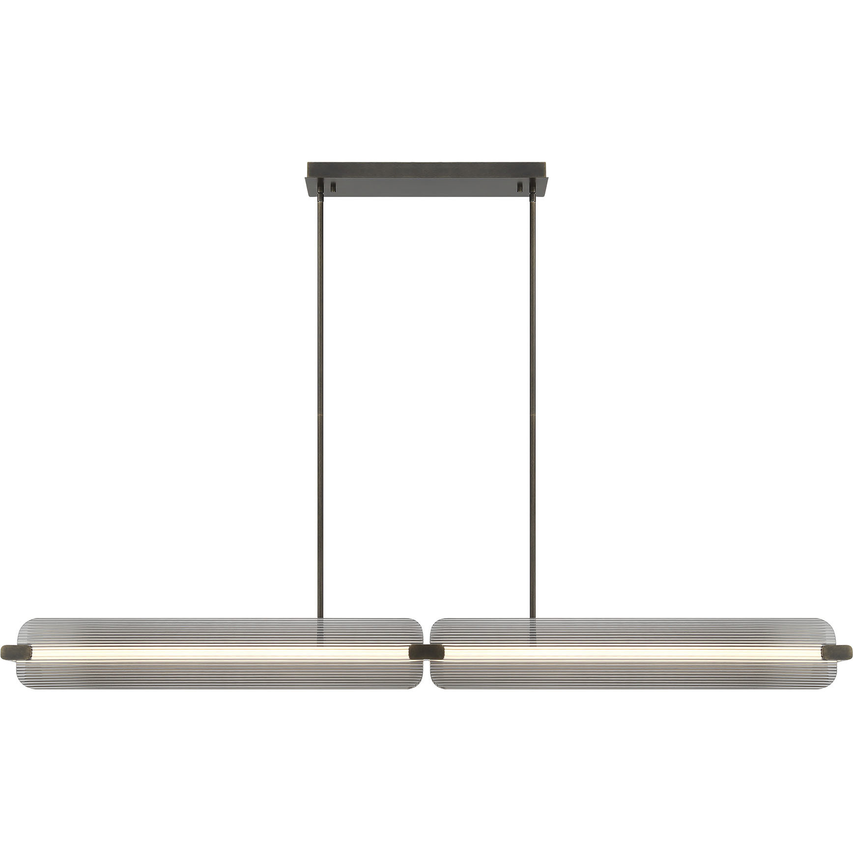 Neoness LED 67 inch Weathered Brass Linear Chandelier Ceiling Light in Smoke