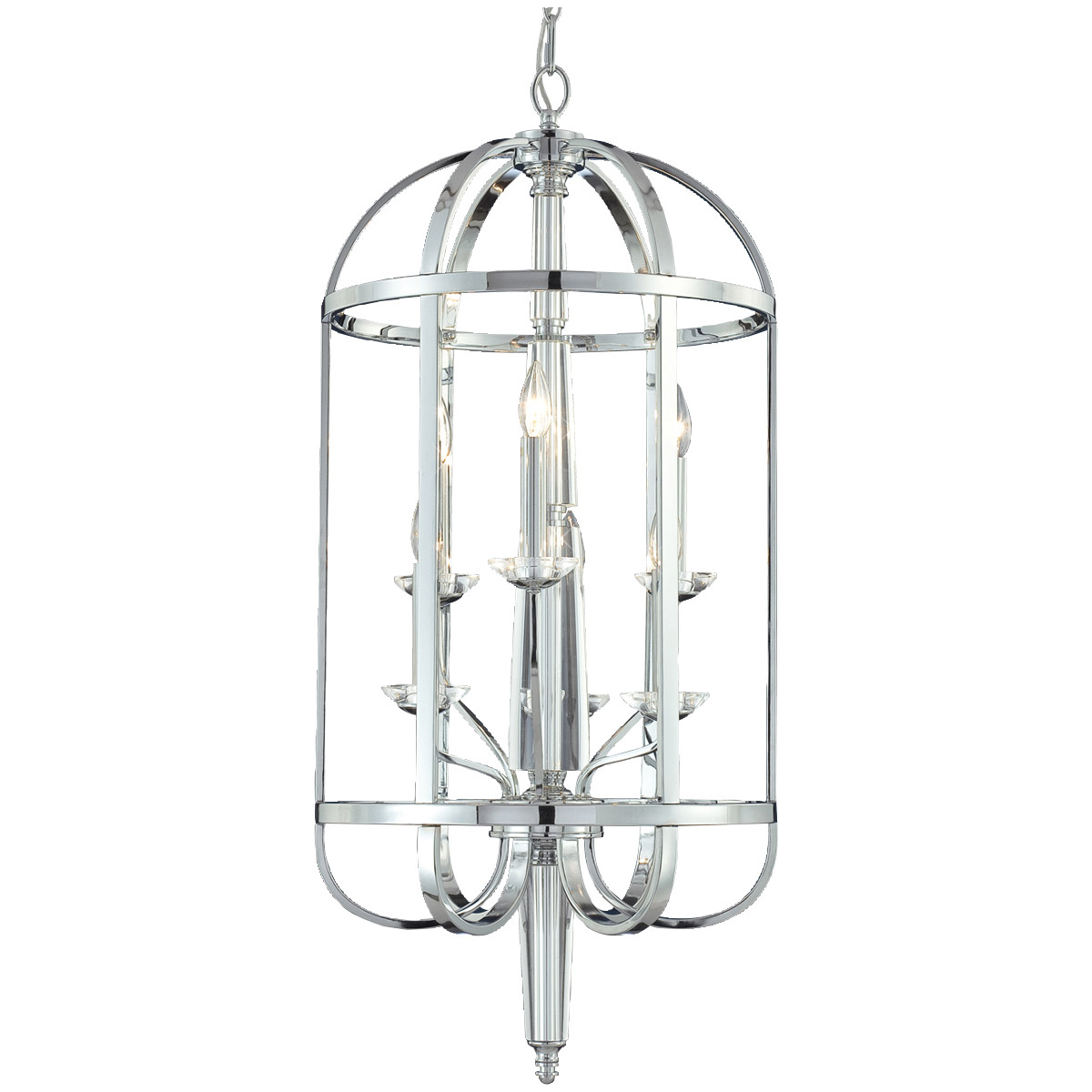 Senze 6 Light 18 inch Chrome Hanging Lantern Ceiling Light