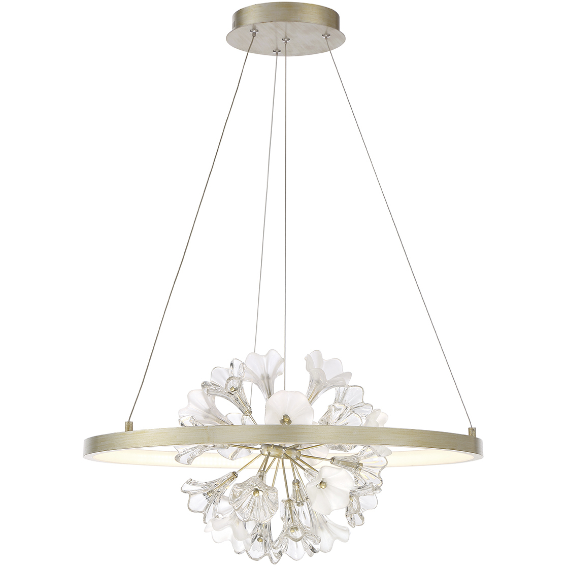 Clayton LED 25.75 inch Silver Chandelier Ceiling Light