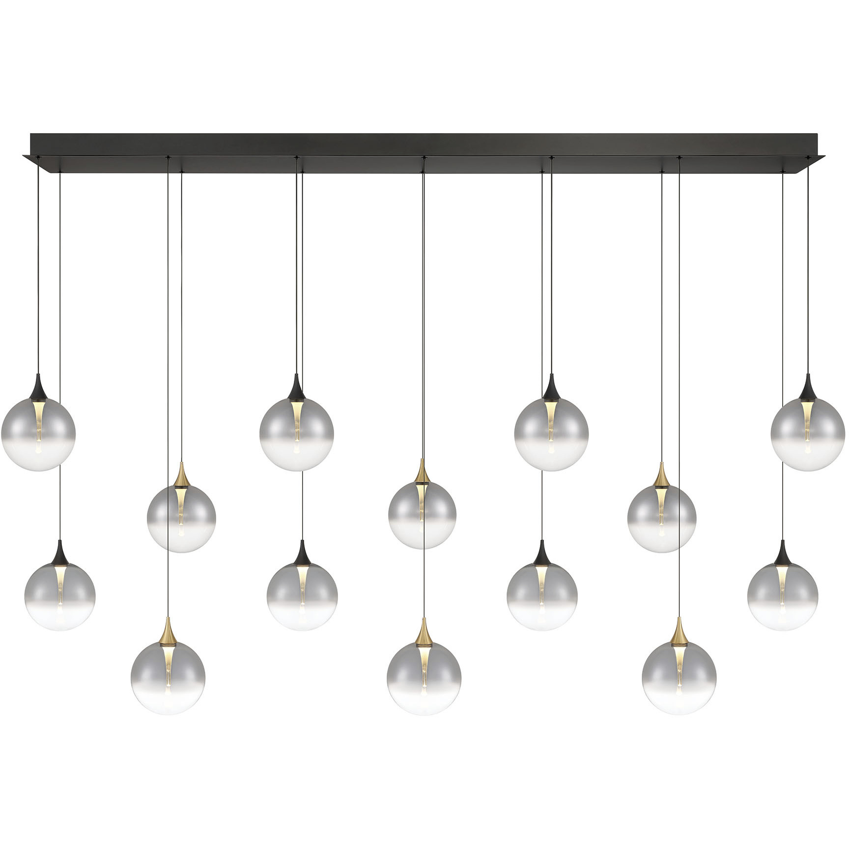 Iissa 14 Light 15.5 inch Gold and Black Chandelier Ceiling Light in Smoke