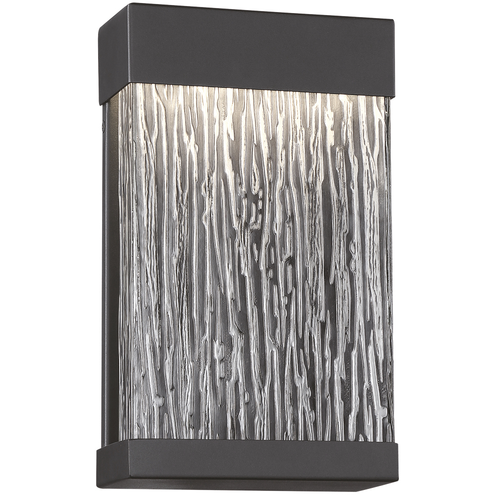 Tiffany LED 11.38 inch Black Outdoor Wall Sconce, Small