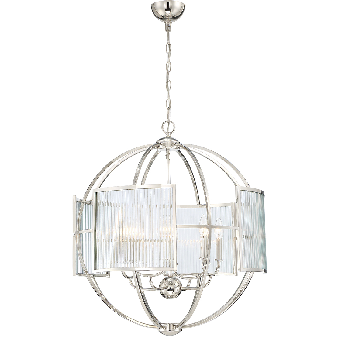 Manilow 8 Light 25.5 inch Polished Nickel Chandelier Ceiling Light