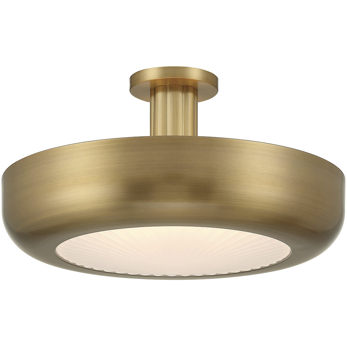 Macey LED 22.25 inch Antique Brass Semi-Flush Mount Ceiling Light