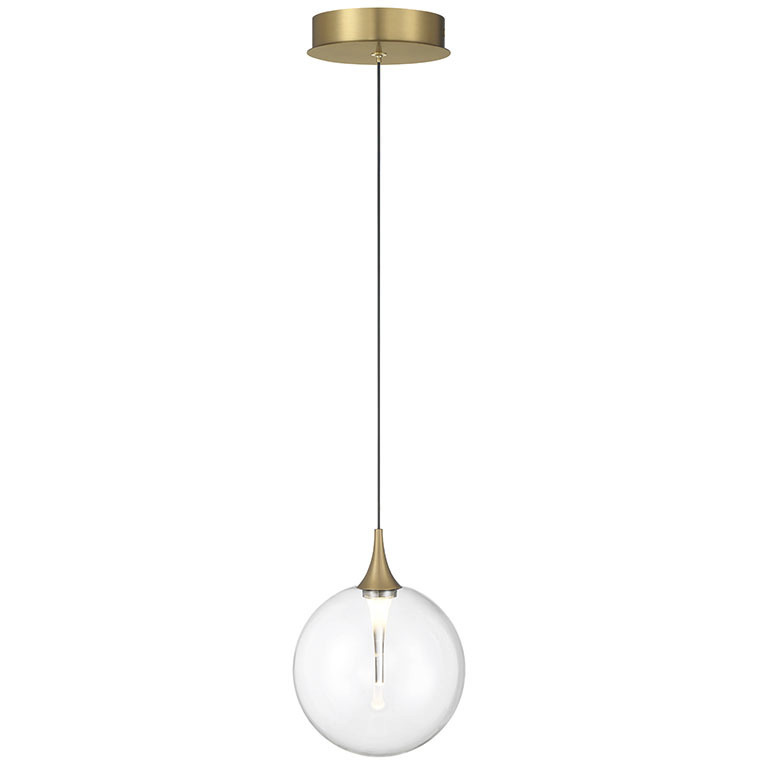 Iissa LED 6.25 inch Gold Pendant Ceiling Light in Clear