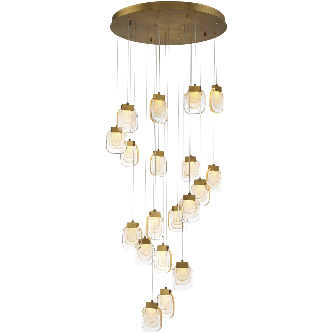 Eurofase 37192013 Paget LED 28.75 inch Gold Chandelier Ceiling Light