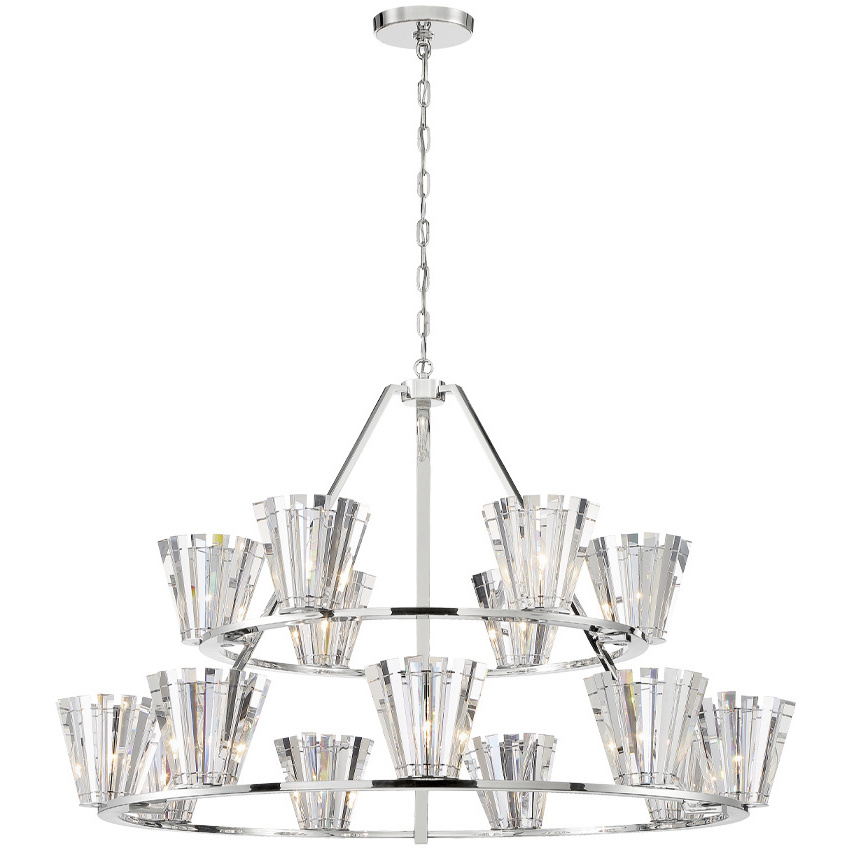 Ricca 15 Light 50.5 inch Chrome Chandelier Ceiling Light