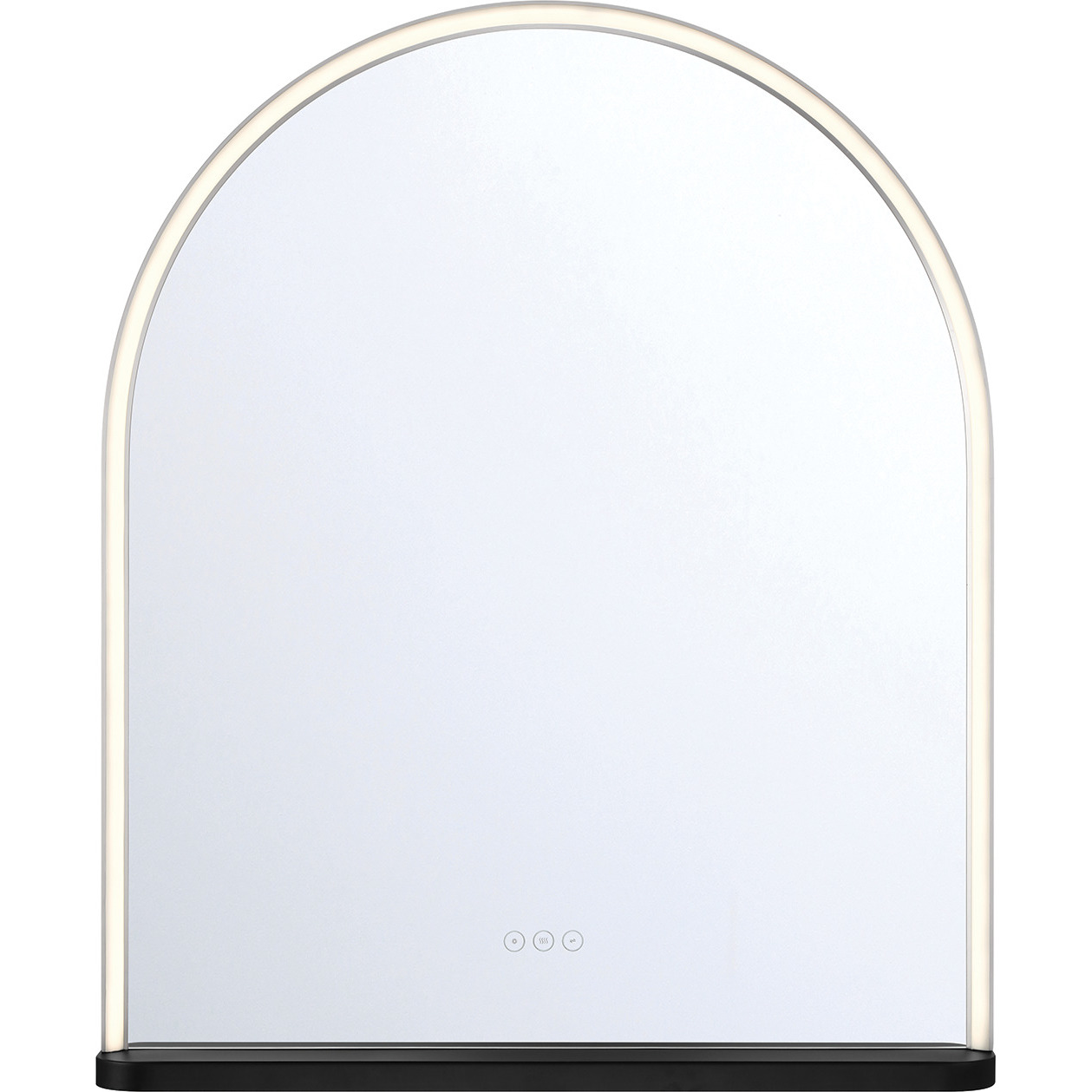 Serin 36 X 30 inch Satin Nickel-Black Mix LED Mirror in Satin Nickel/ Black