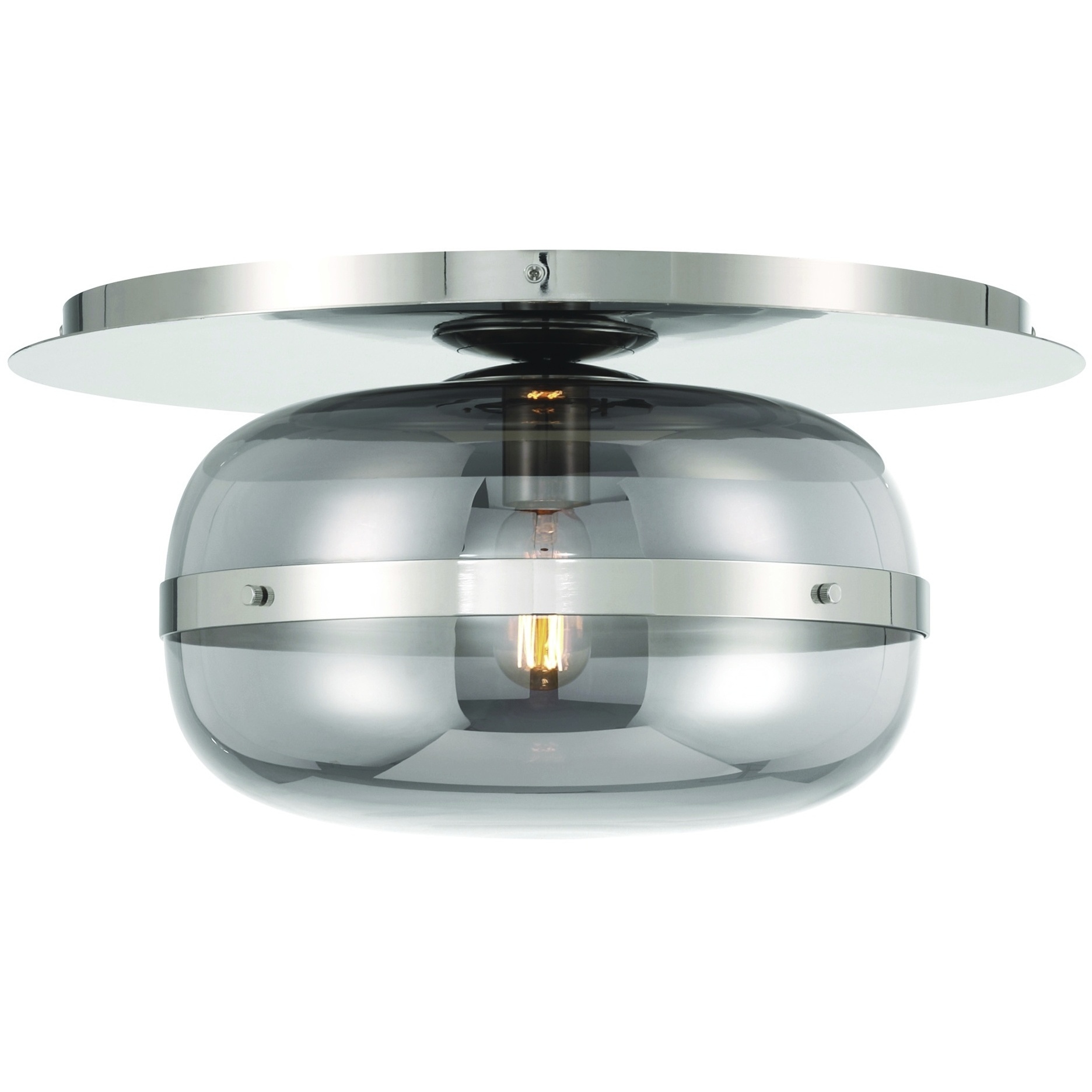 Nottingham 1 Light 13.75 inch Polished Nickel Flush Mount Ceiling Light
