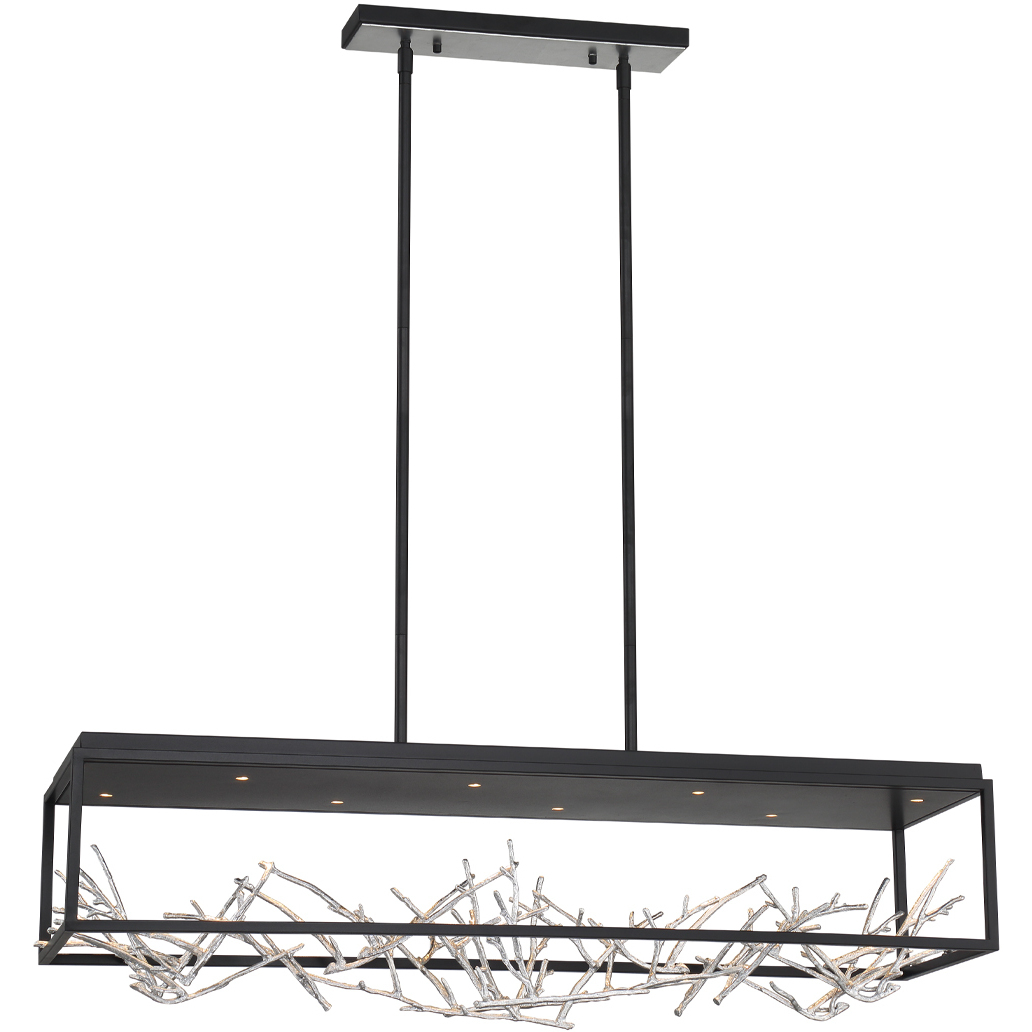 Eurofase 35642023 Aerie Linear Chandelier Ceiling Light in Silver and