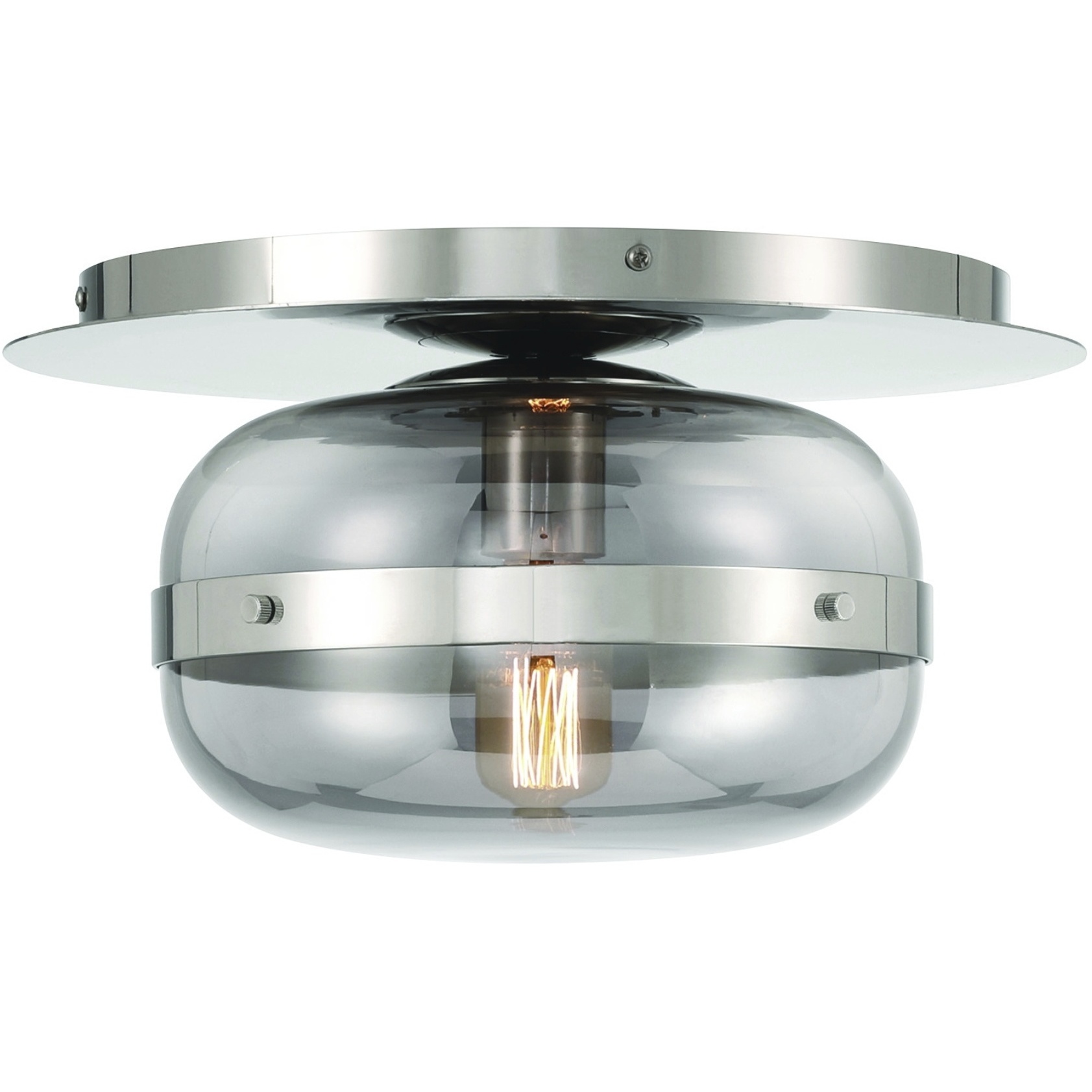 Nottingham 1 Light 10 inch Polished Nickel Flush Mount Ceiling Light
