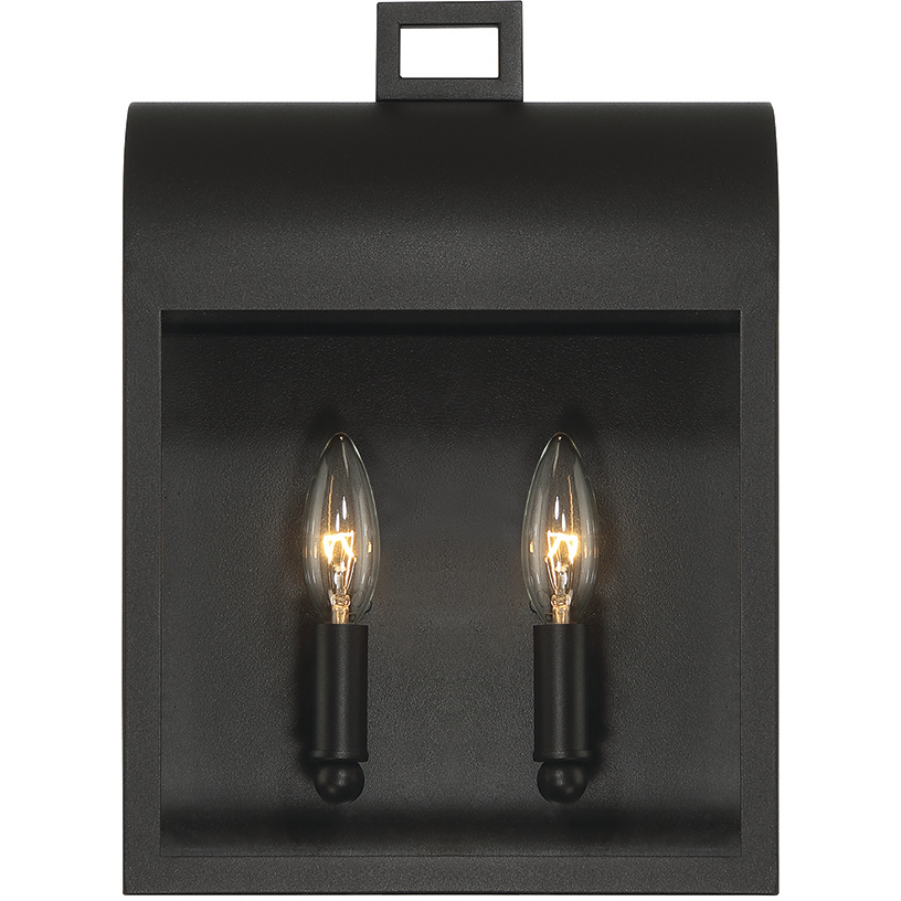 Sawyer 2 Light 14 inch Satin Black Outdoor Wall Sconce