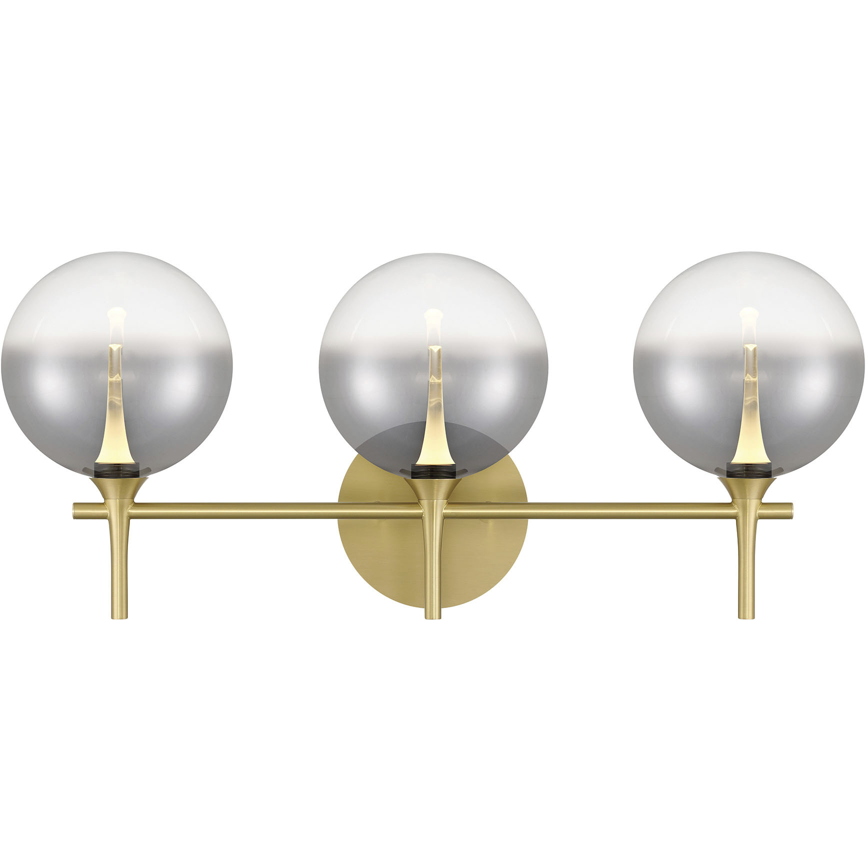 Iissa 3 Light 23.63 inch Gold Vanity Light Wall Light in Amber