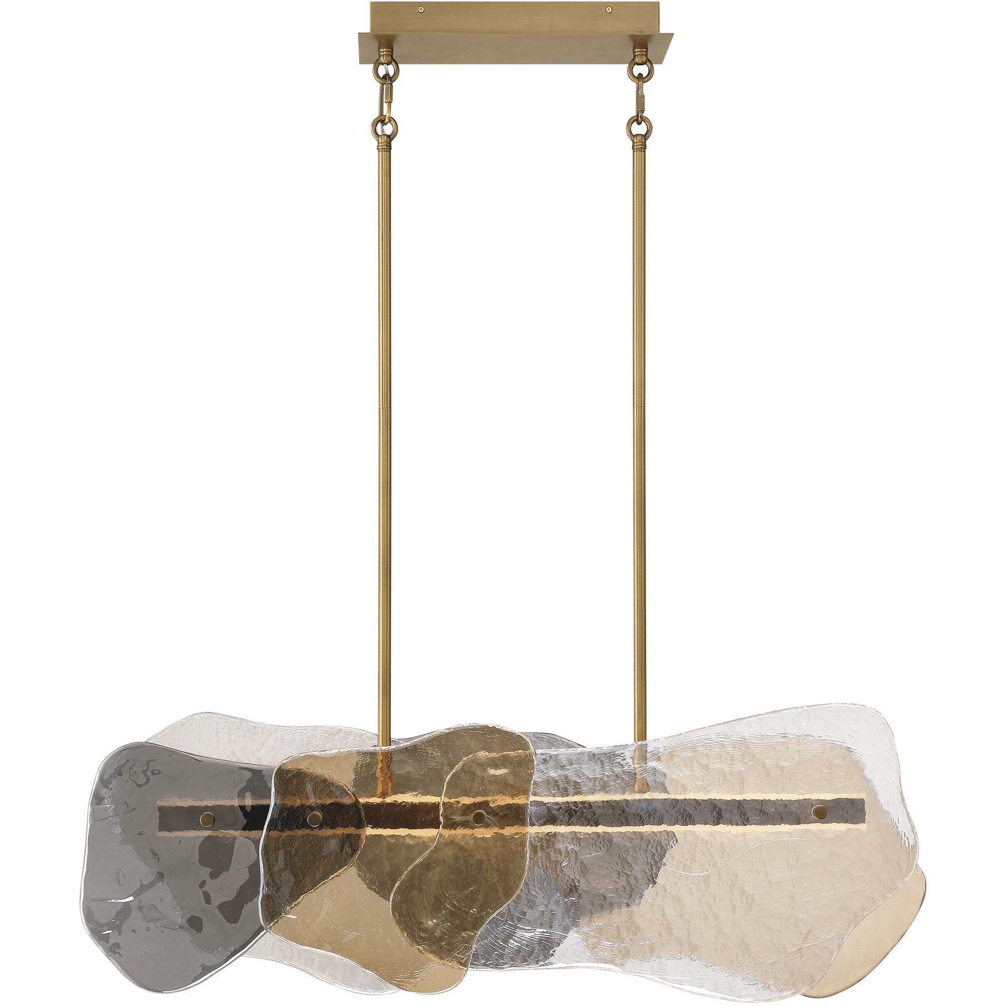 Grotto 1 Light 39.5 inch Antique Brass Linear Chandelier Ceiling Light