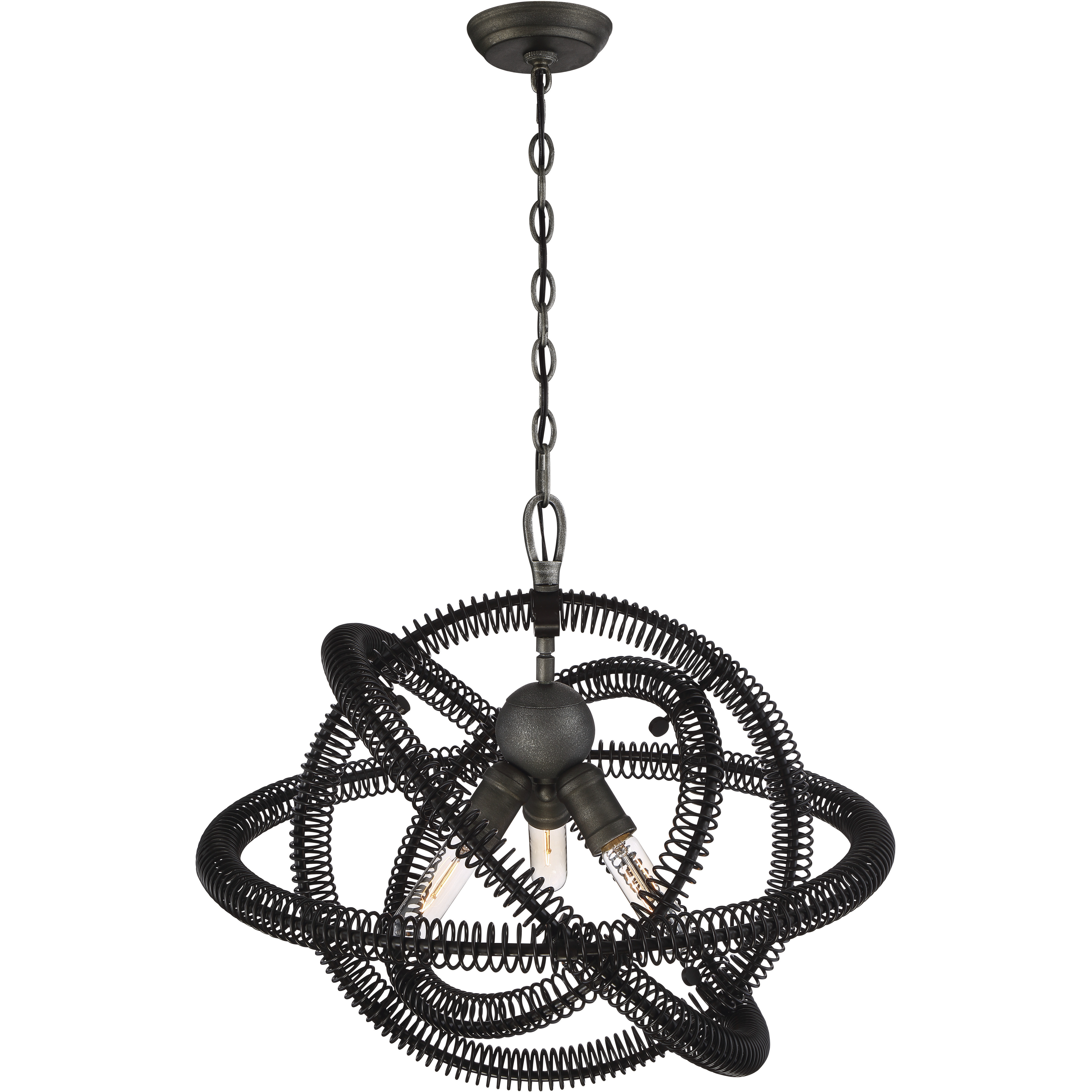 Orbita 3 Light 23 inch Vintage Bronze Chandelier Ceiling Light