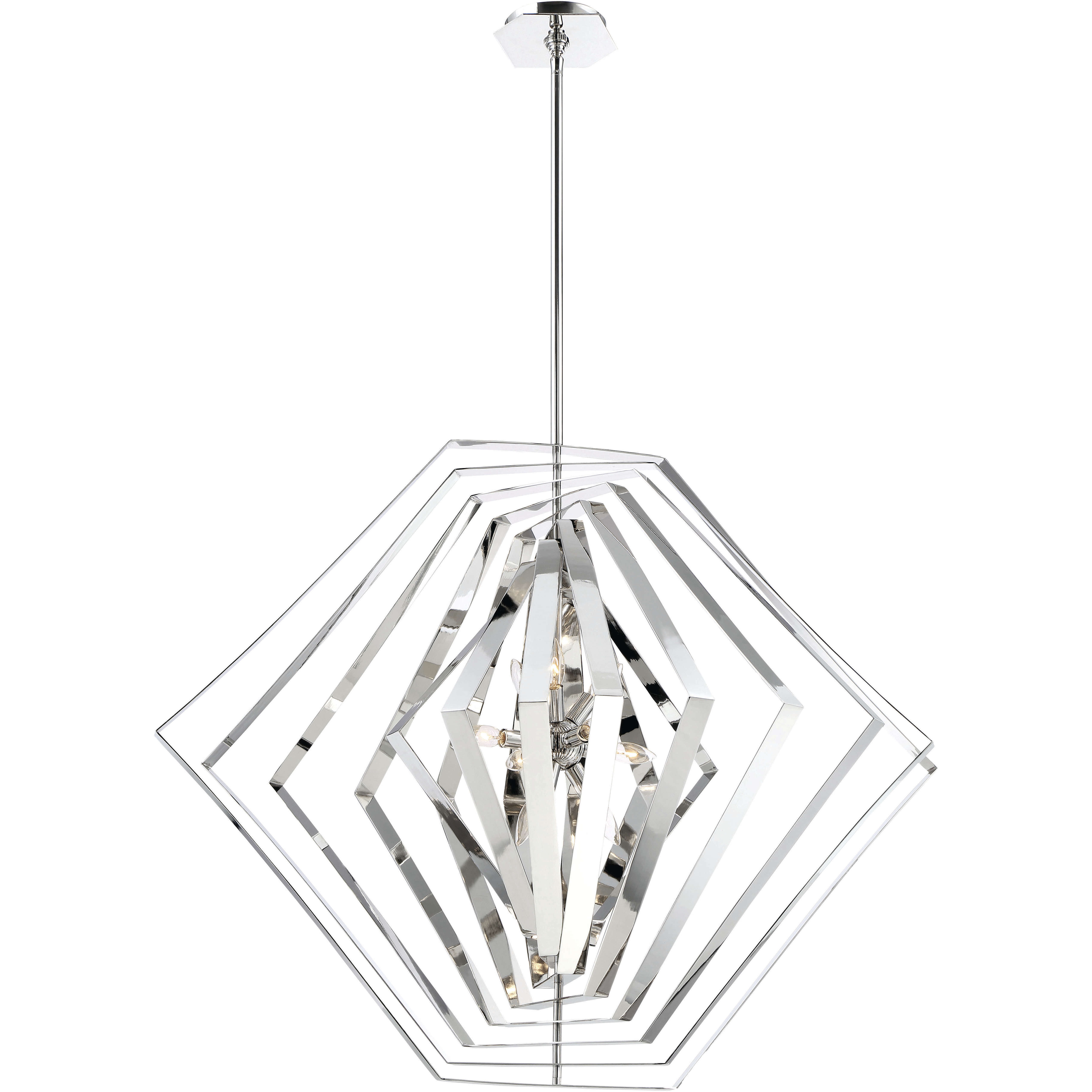 EuroFase 31888011 Downtown 10 Light 45 inch Chrome Chandelier Ceiling