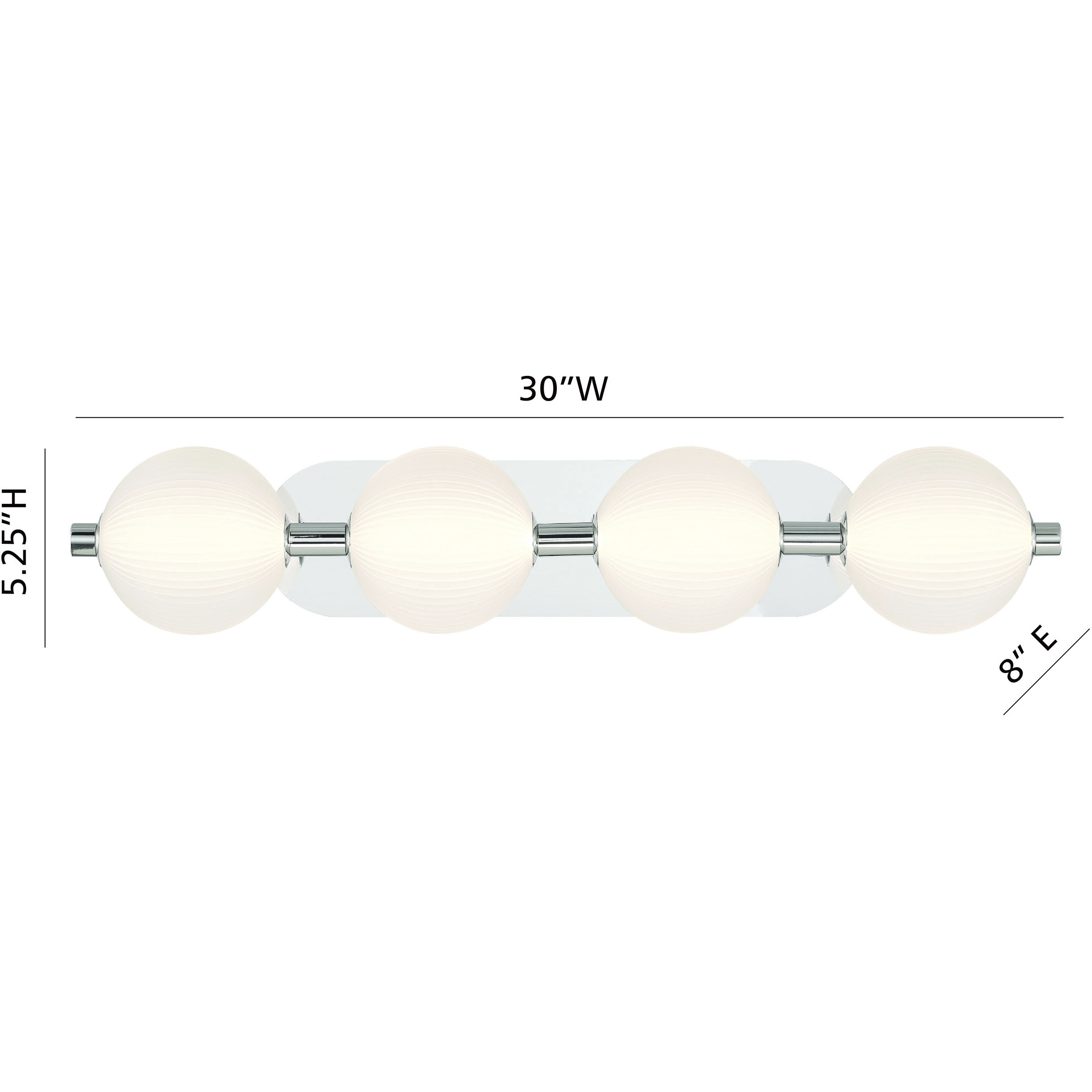 Palmas 4 Light 30 inch Polished Nickel Vanity Light Wall Light