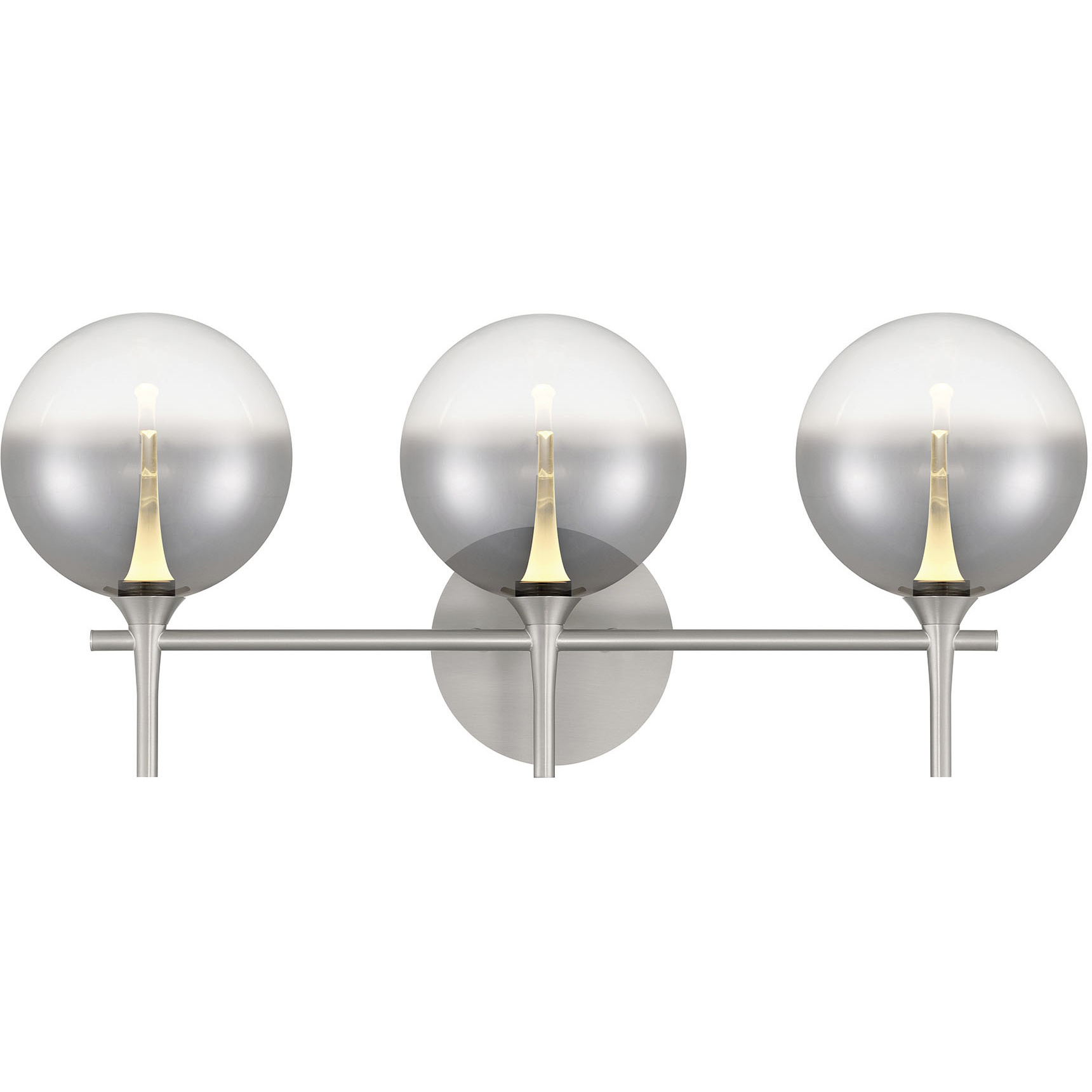 Iissa 3 Light 23.63 inch Satin Nickel Vanity Light Wall Light in Amber