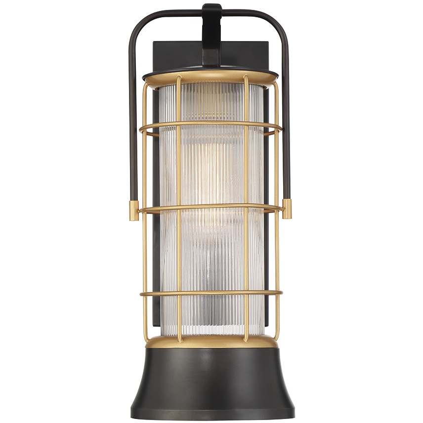 Rivamar 1 Light 20.25 inch Gold and Black Outdoor Wall Lantern