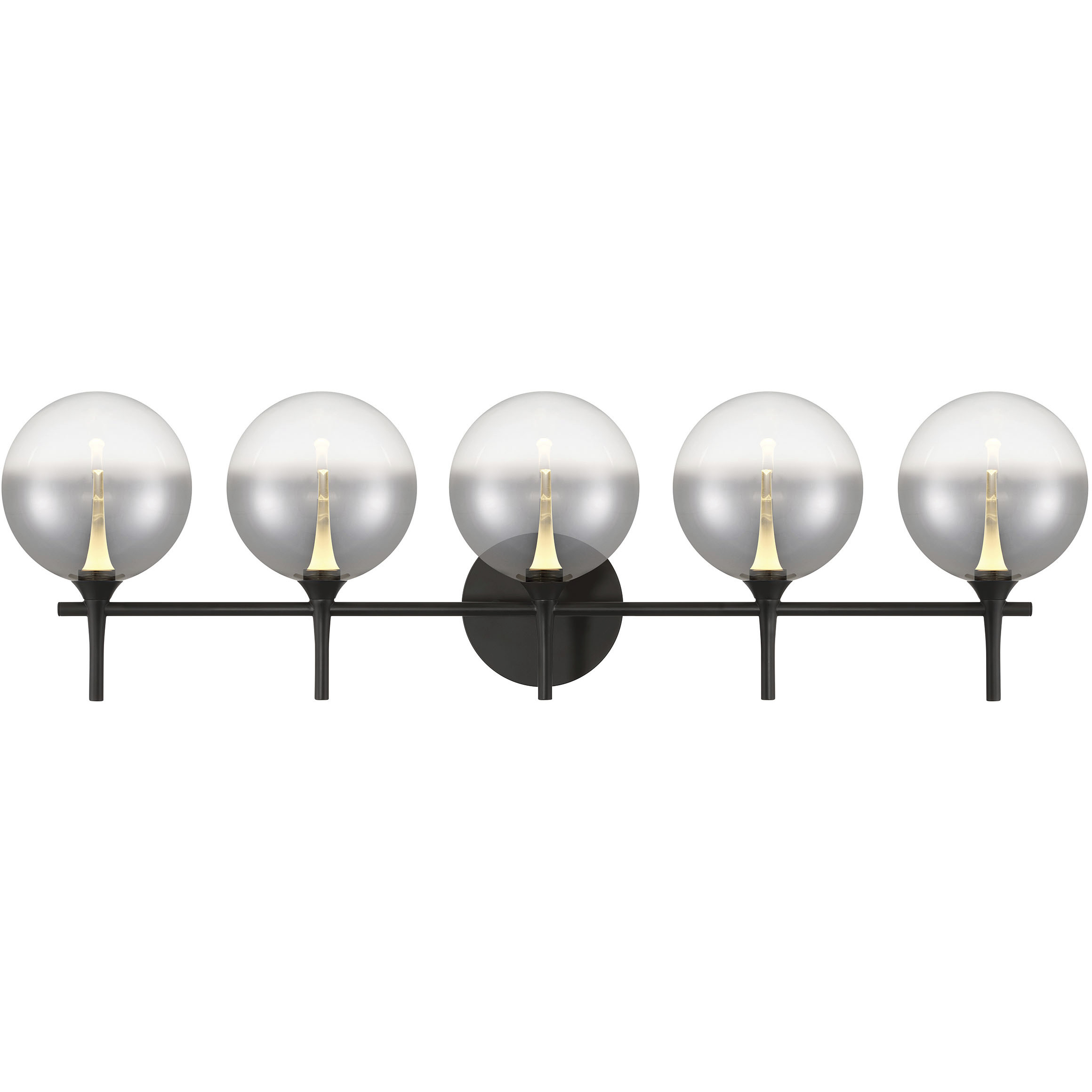 Iissa 5 Light 35.38 inch Black Vanity Light Wall Light in Smoke