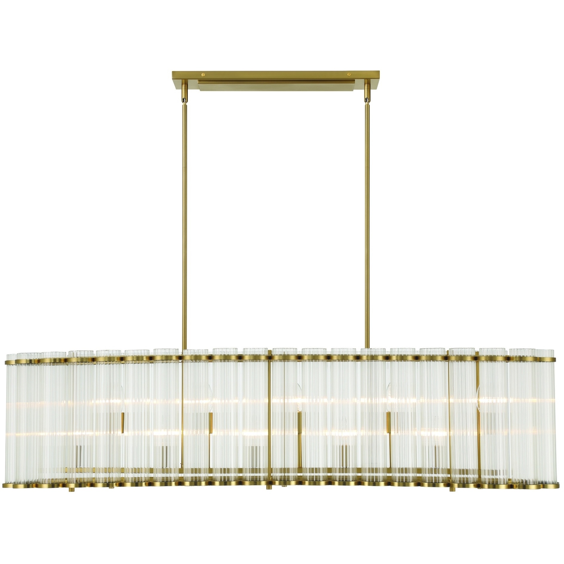 Glasbury Linear Chandelier Ceiling Light in Gold